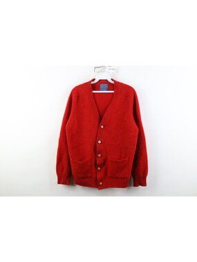 AS IS Vtg 70s Pendleton Womens Large Thrashed Shetland Wool Cardigan Sweater USA